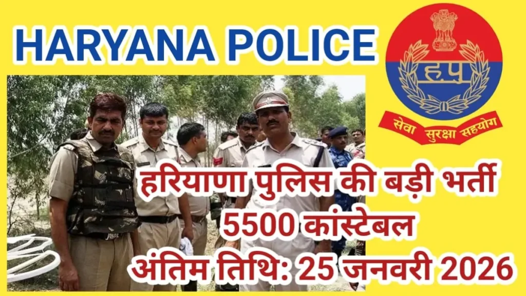 Haryana Police Constable Recruitment 2026 apply online dates and notification details