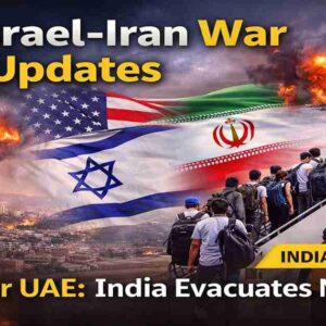 Iran war UAE news showing Israel strikes in Iran and India evacuating nationals from conflict zone