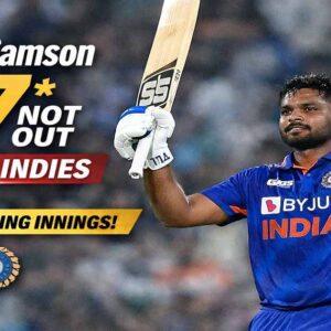 Sanju Samson 97 not out vs West Indies celebrating match winning innings for India